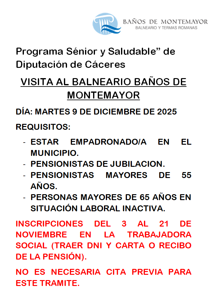 Imagen VISITA AL BALNEARIO BAÑOS DE MONTEMAYOR
