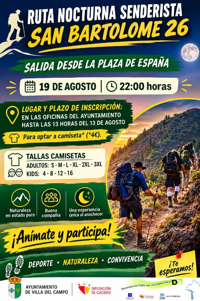 Imagen RUTA NOCTURNA SENDERISTA SAN BARTOLOME 2026